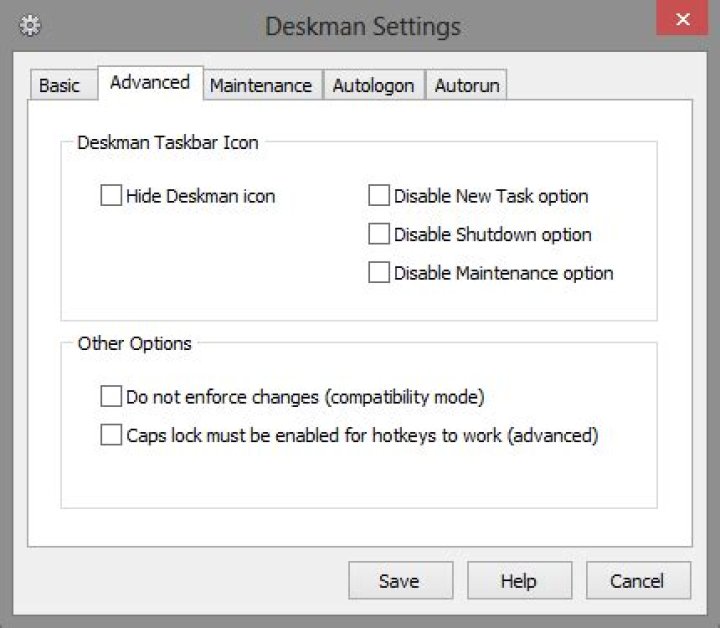 10 Advanced Tab - Deskman Settings