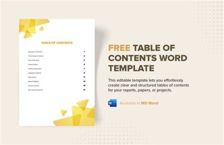 A sample Word table