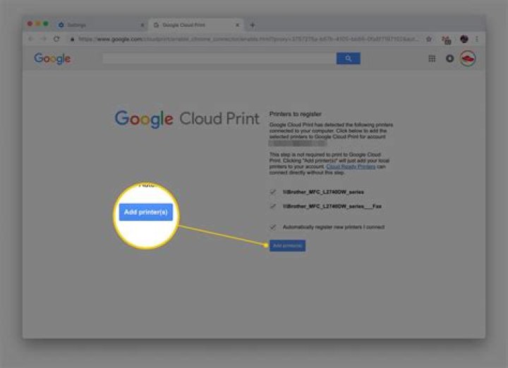 add printer button on Chrome OS