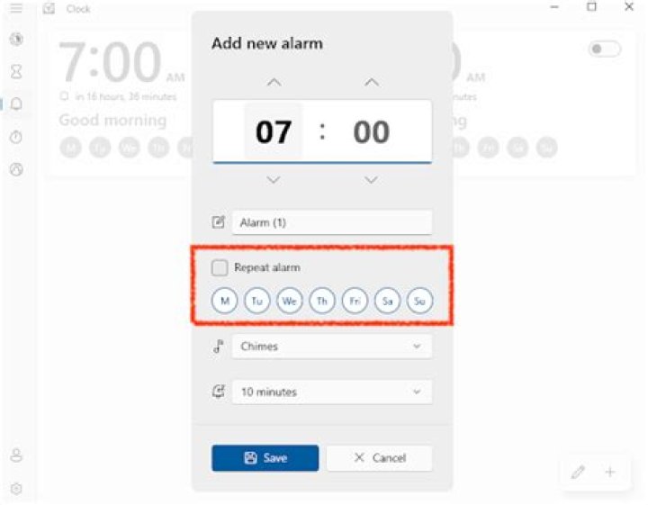 alarm repeat