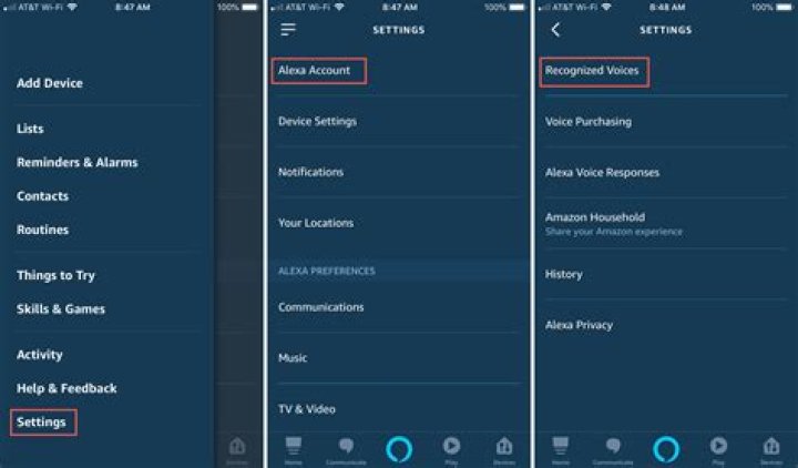 Alexa app your profile