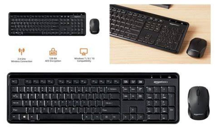 Amazon Basics Wireless Computer Keyboard and Mouse Combo