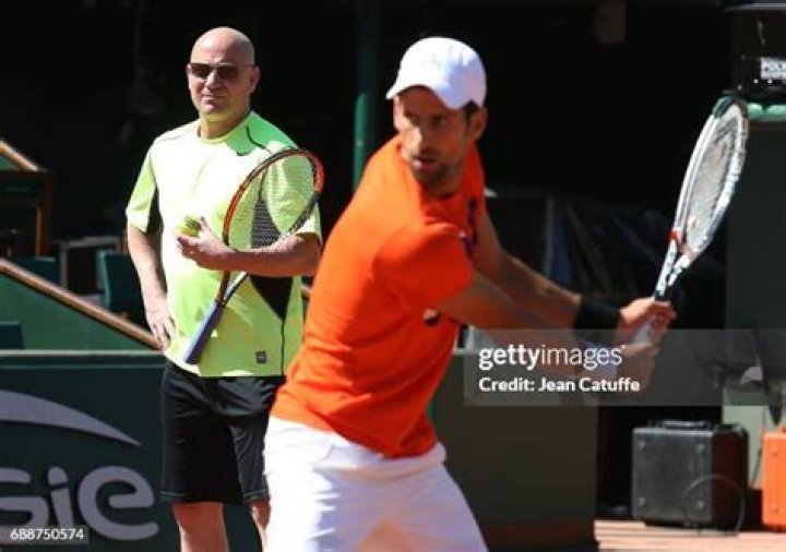 Andre Agassi during the 2017 French Open.