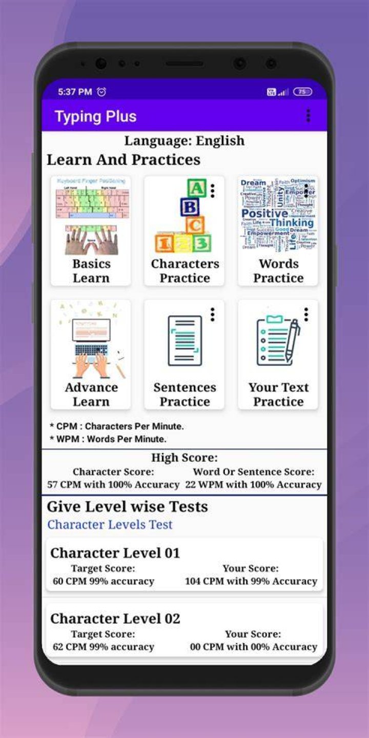 Android Regular Typing