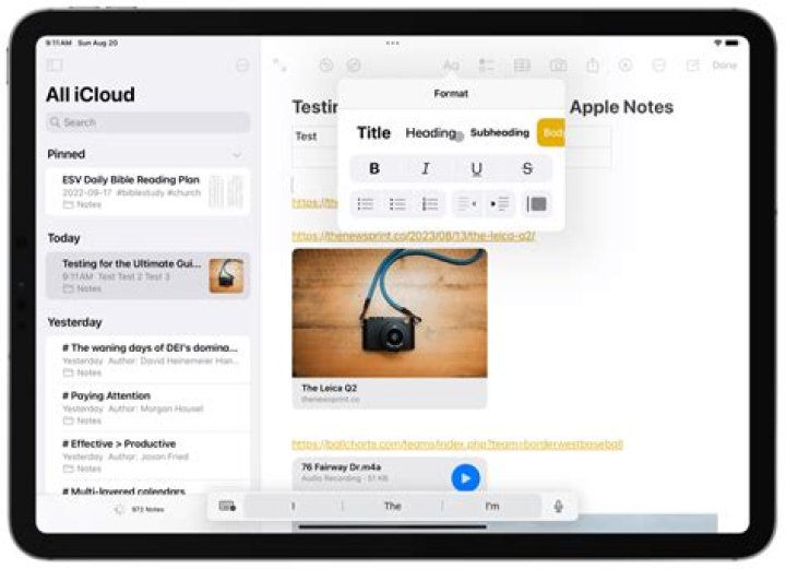 apple notes