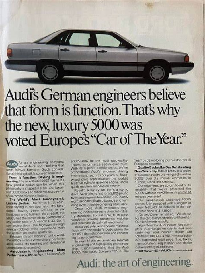 	AUDI 5000S ENGINEERING EPITOME	