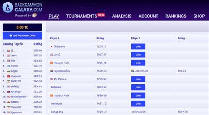 backgammon galaxy main page