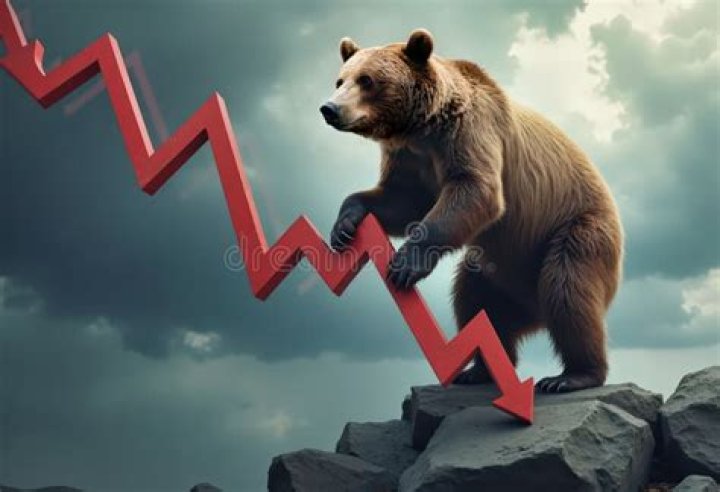 bear next to decline graph icon