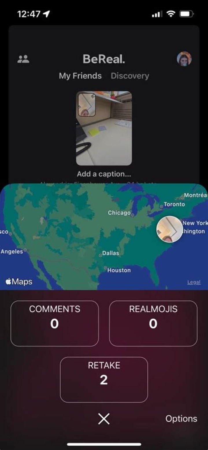 BeReal Stats Menu
