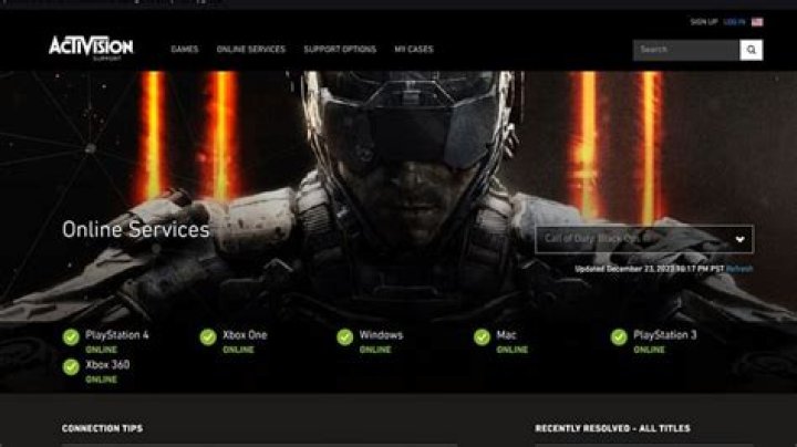 Black Ops 3 Server status (Image via Activision)
