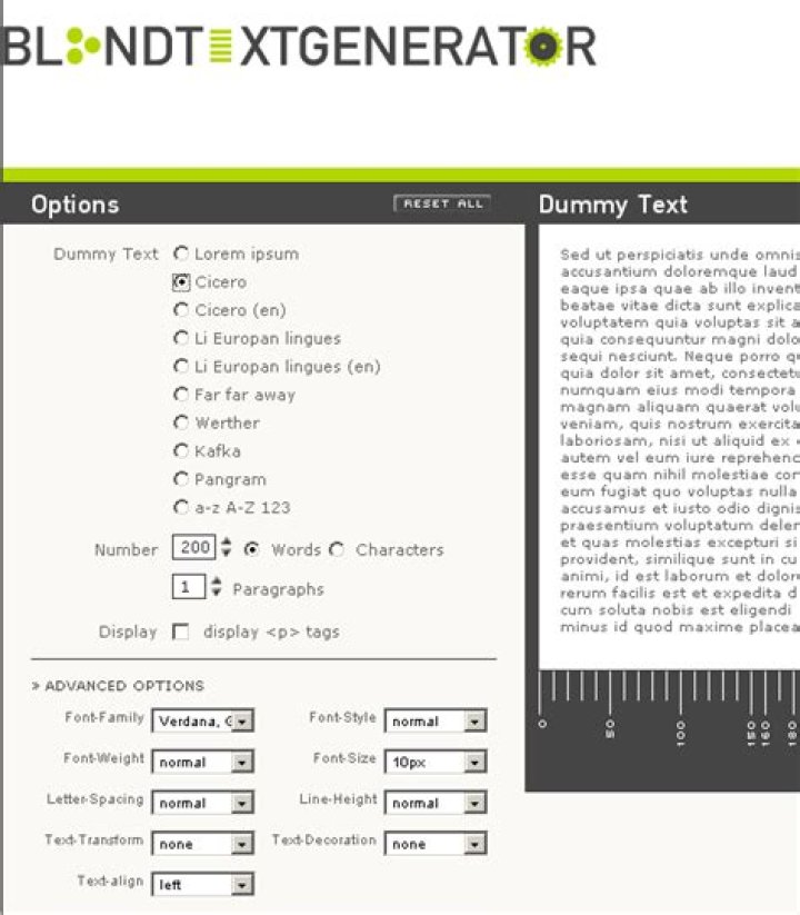 BlindTextGenerator: Generate Dummy Text