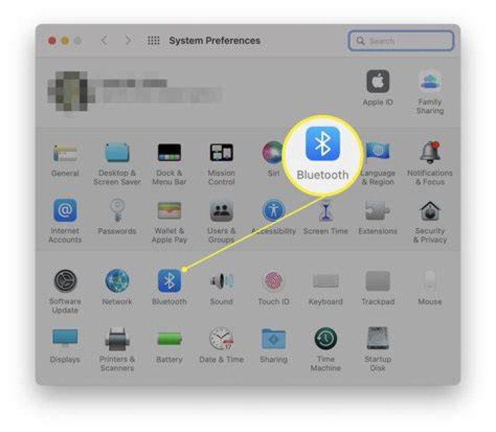 Bluetooth settings in macOS