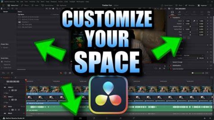 Changing the workspace in DaVinci Resolve.