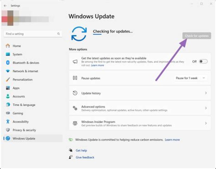 Check for System Updates on Windows