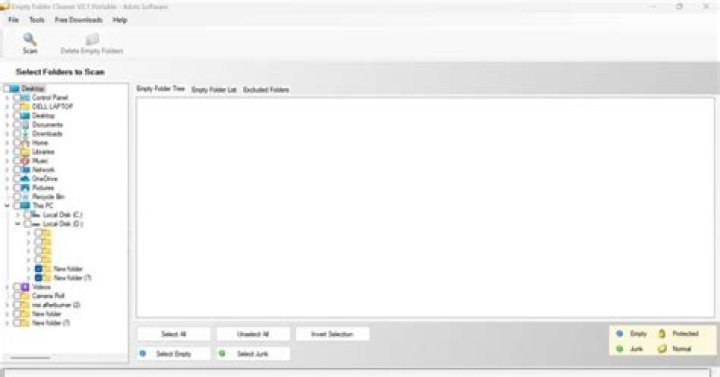 Checking the Boxes for Drives or Folders to Scan in the Empty Folder Cleaner Software on Windows