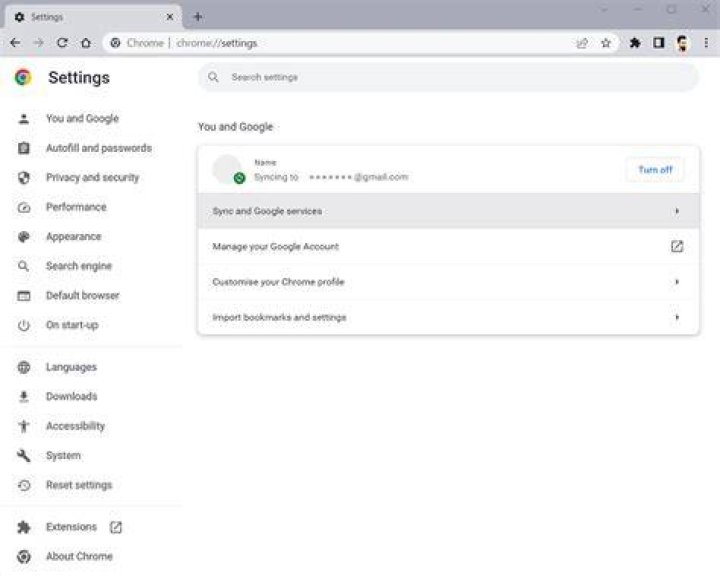 Chrome settings