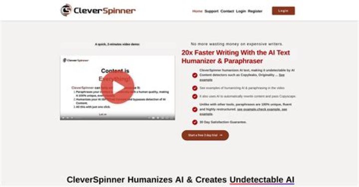 CleverSpinner website page 
