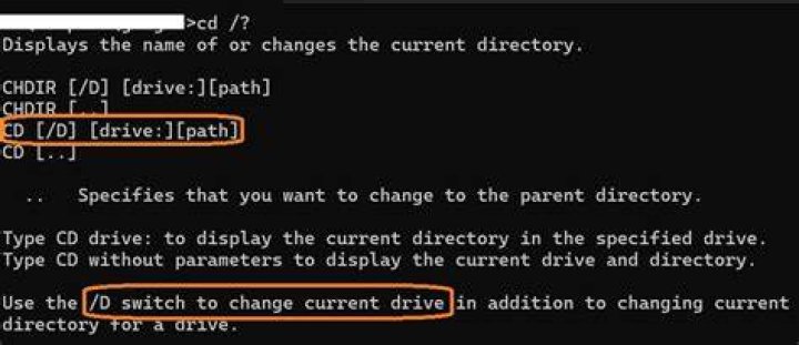cmd change directory cd command