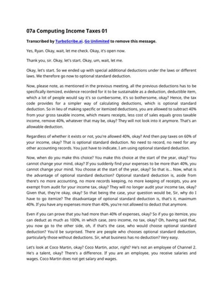 Computing income taxes using paper and pen