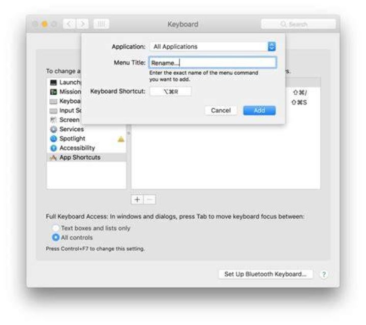 Create Custom Keyboard Shortcut Mac