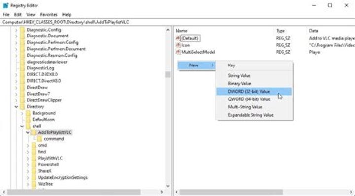 Creating a new DWORD (32-bit) Value on the Registry Editor