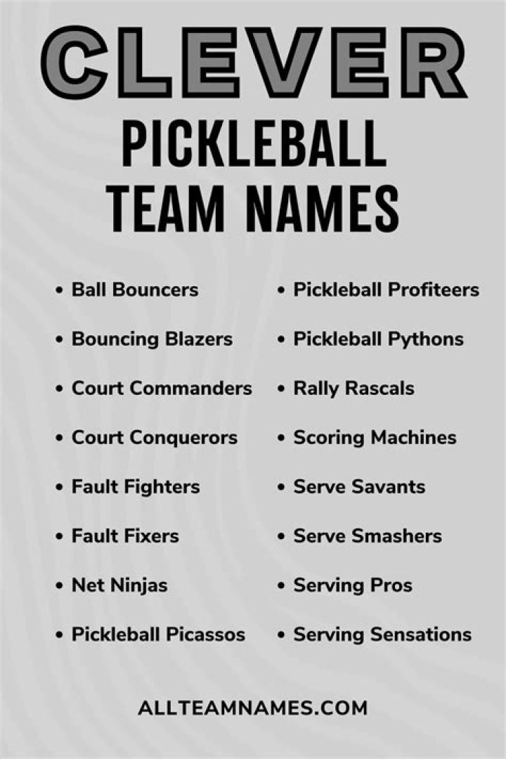 Creative And Fun Pickleball Team Names: A Comprehensive Guide