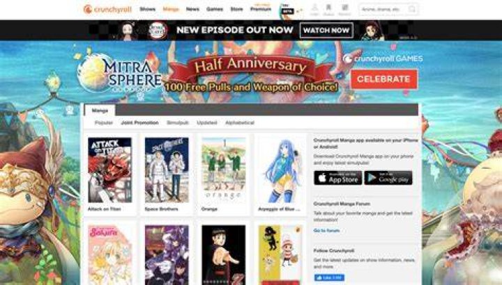 Crunchyroll manga library examples