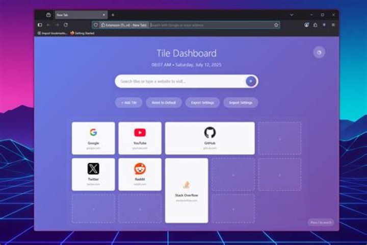 Dashboard for Firefox