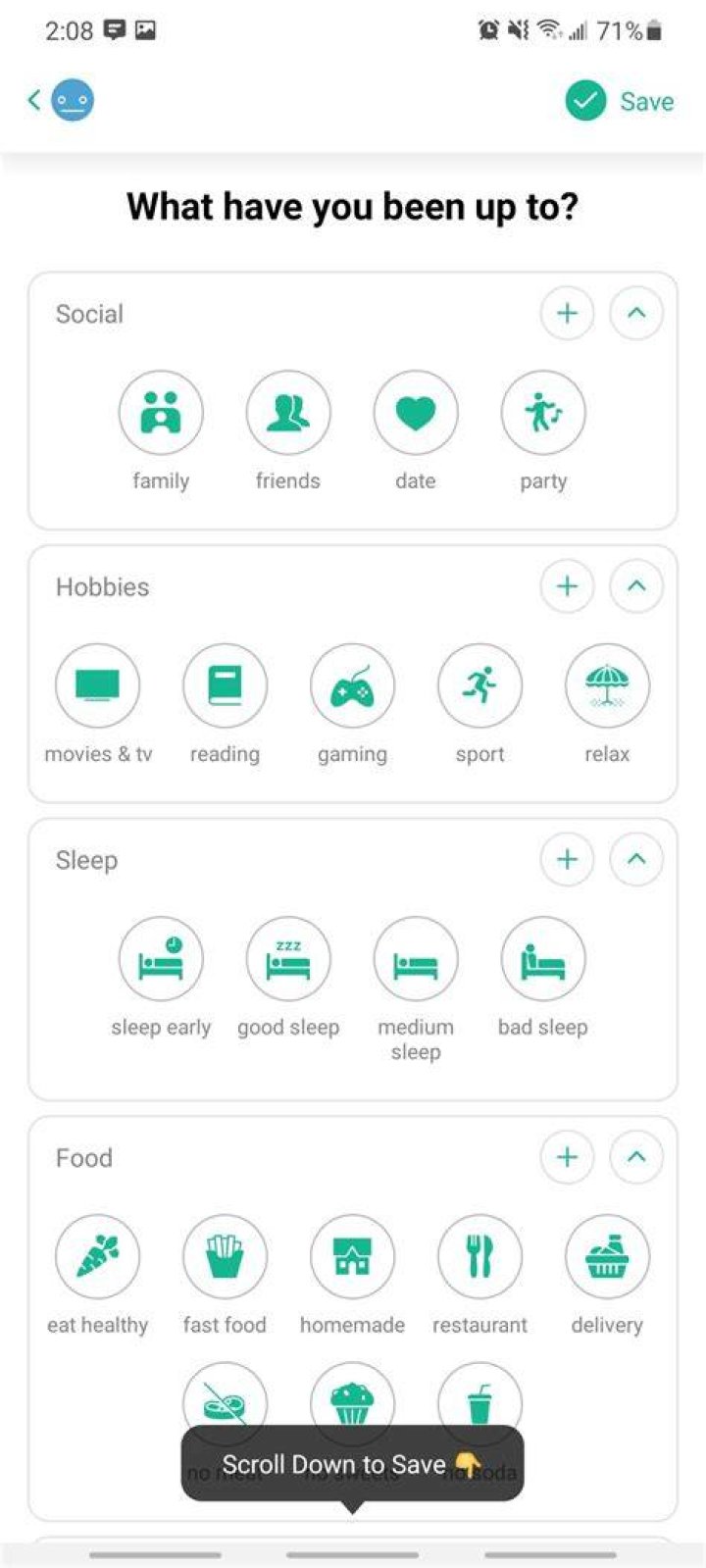 daylio app daily entry