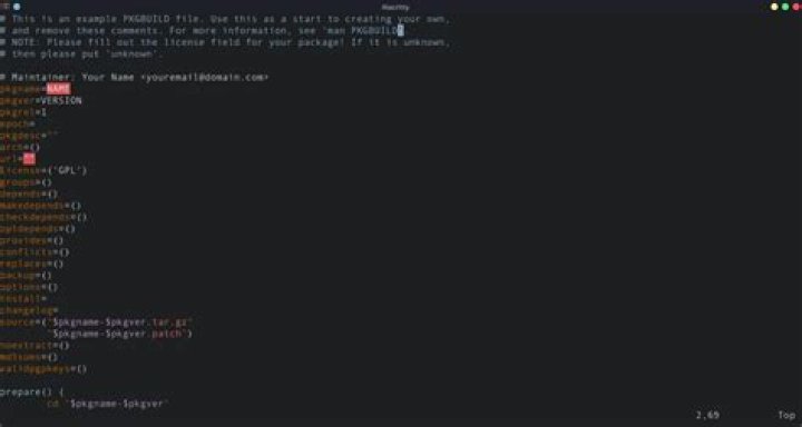 demo PKGBUILD for AUR packages