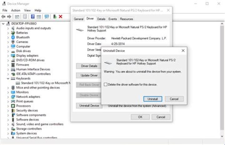 device manager driver uninstallation