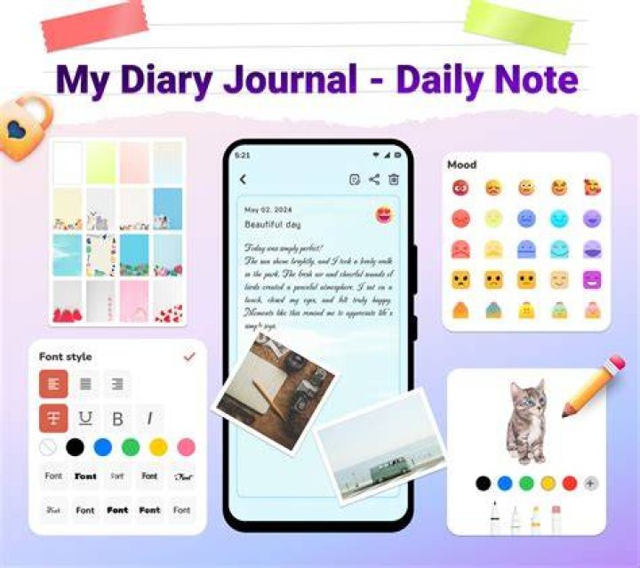diary app home screen
