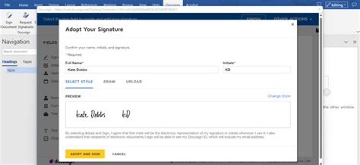 Docusign Adopt Your Signature