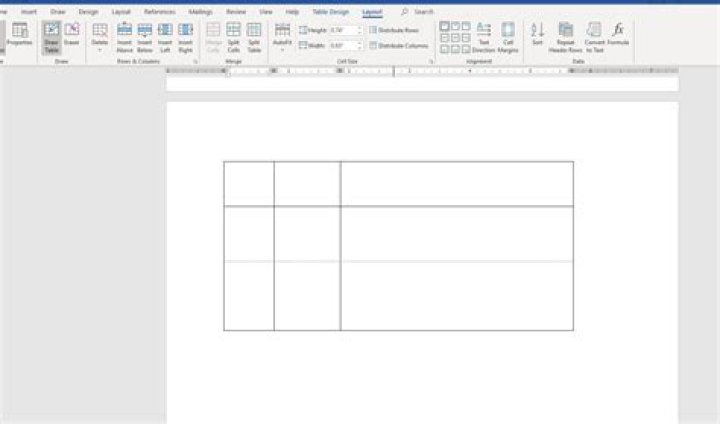 Draw Table example MS Word