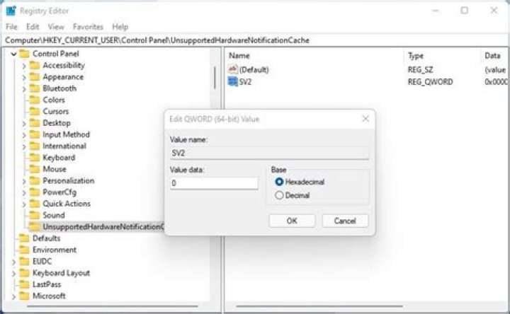 edit sv2 value remove system requirement not met watermark