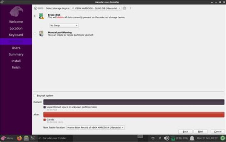 Erase existing disk Garuda Linux
