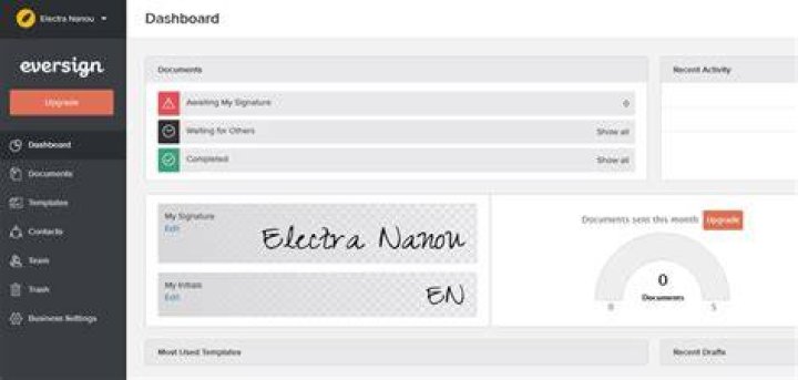 Eversign Dashboard Features