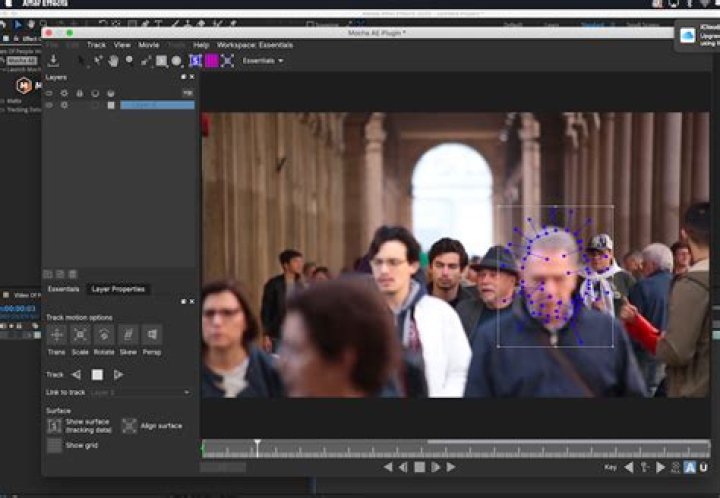 Face tracking in Mocha AE