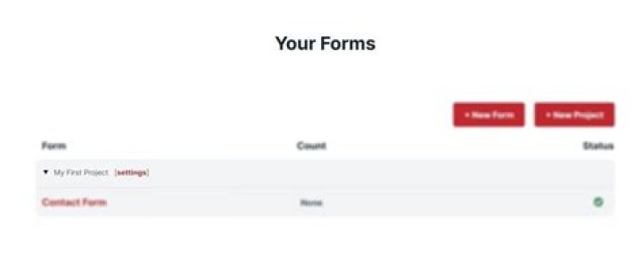 Formspree Rename Projects button