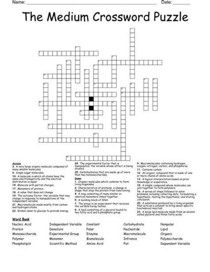 Free Printable Crossword Puzzles Medium Difficulty Free Printable