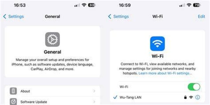 general settings iOS