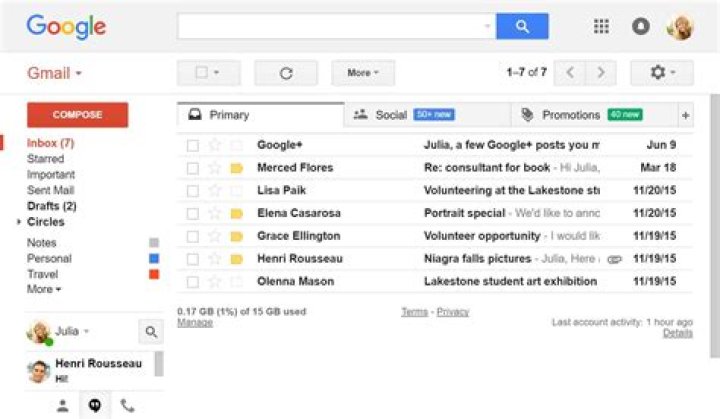 gmail main page
