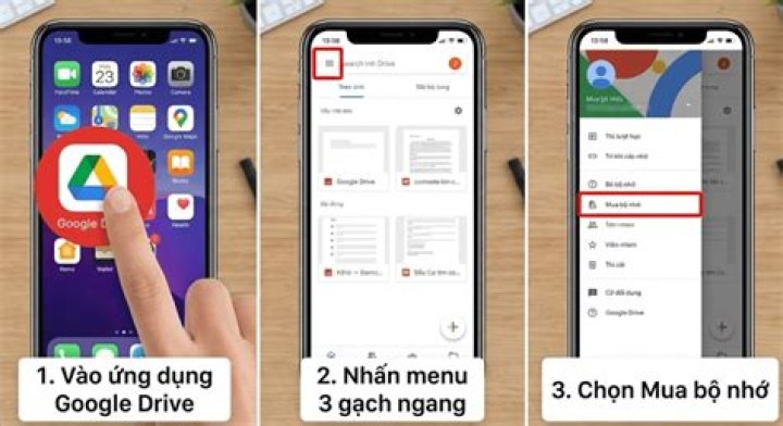 Google Drive Menu on iPhone