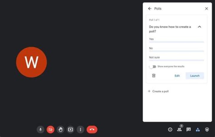 Google Meet poll option