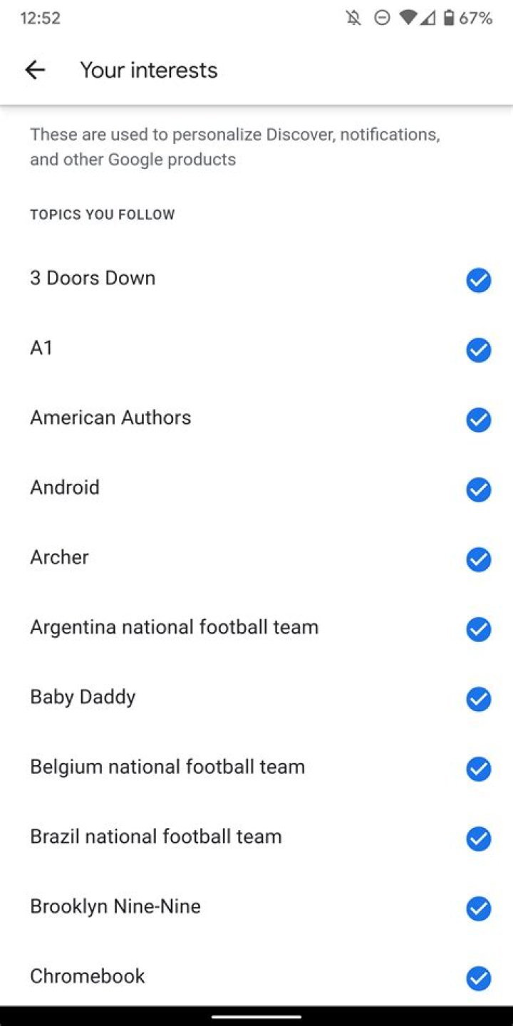 Google New Interests