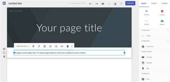 Google Sites interface