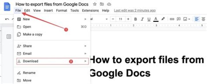 how to export a file in Google Docs