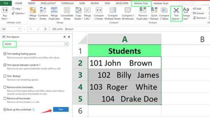 How to Remove Spaces in Excel