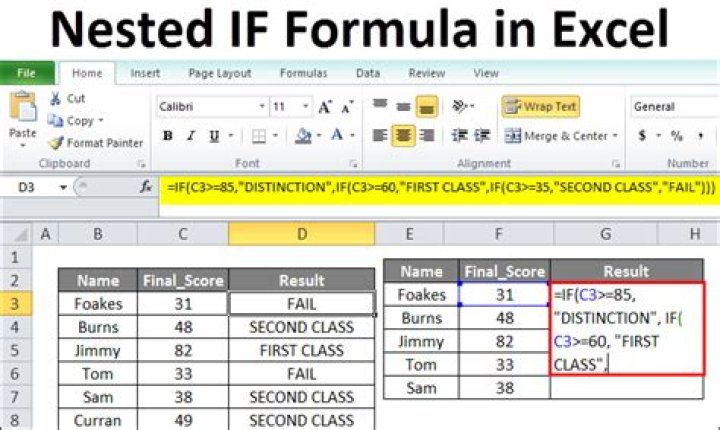 How to Use IF Function With Nested Formulas in Excel