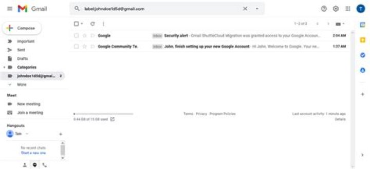 Imported mails folder.
